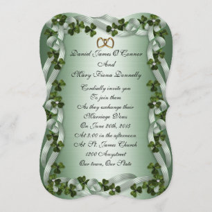 Faire-part de mariage irlandais élégant