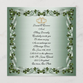 Faire-part de mariage irlandais élégant carré