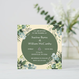 Faire-part de mariage irlandais fleuri