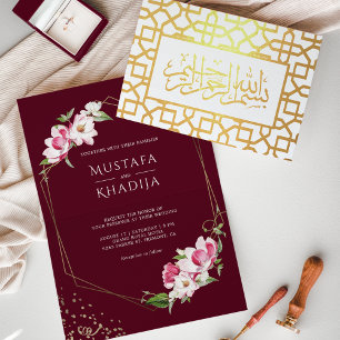 Faire-part de mariage islamique géométrique bordea