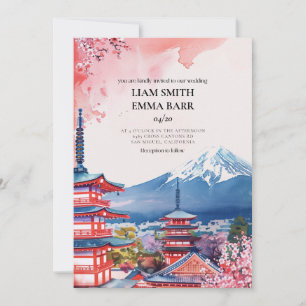 Faire-part de mariage japonais Sakura