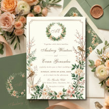 Faire-part de mariage Jardin Botanique Oiseaux & F