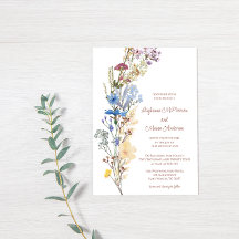 Faire-part de mariage jardin fleuri aquarelle