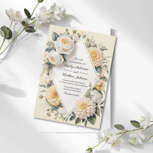 Faire-part de mariage jardin romantique jaune beur