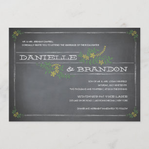 Faire-part de mariage Jaune Chalkboard