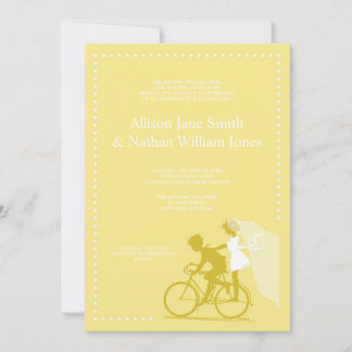 Faire-part de mariage jaune MIGNON de couples de