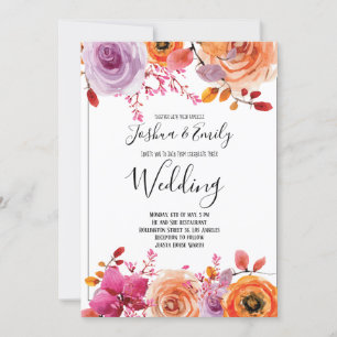 Faire-part de mariage jaune orangé invitations flo