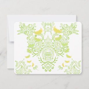 Faire-part de mariage jaune vert de perruche