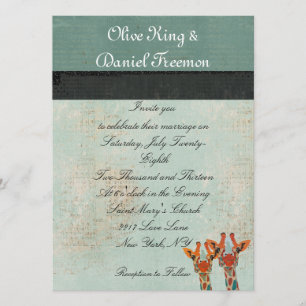 Faire-part de mariage jetant un coup d'oeil ambre