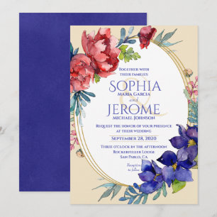Faire-part de mariage Joyeux aquarelle florale