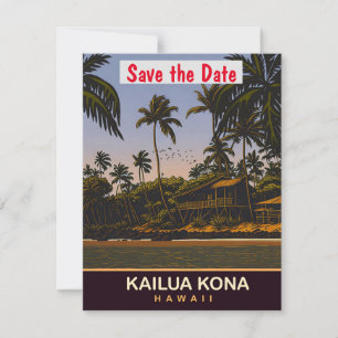 Faire-part de mariage Kailua Kona Hawaii Palms