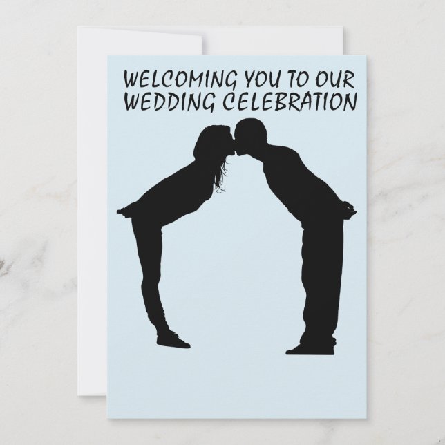 FAIRE-PART DE MARIAGE KISSING COUPLE SILHOUETTE (Devant)