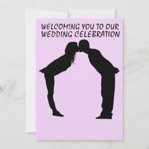 FAIRE-PART DE MARIAGE KISSING COUPLE SILHOUETTE