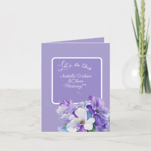 faire-part de mariage lavande colorée