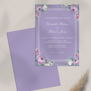 Faire-part de mariage Lavender Purple Peonies