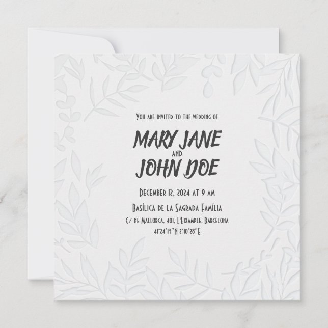 Faire-part de mariage Leavespress (Devant)