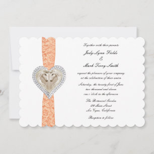 Faire-part de mariage Licorne Orange Lace