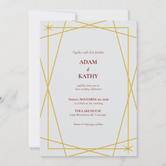 Faire-Part de Mariage Ligne Artistique Géométrique
