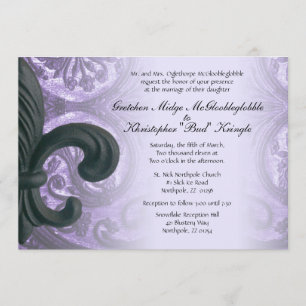 FAIRE-PART DE MARIAGE Lilac "fer fleur de lis"