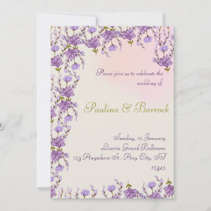 faire-part de mariage lilas