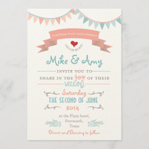 Faire-part de mariage lunaire Vintage