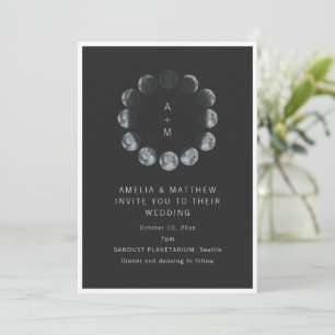 Faire-part de mariage Lune Phase Céleste Ciel de N