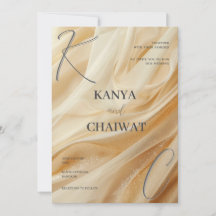 Faire-part de mariage Luxe Satin Doré | Sparkle Cr