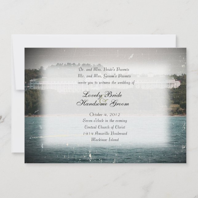 Faire-part de mariage Mackinac Island Grand Hotel (Devant)
