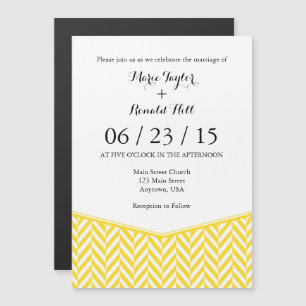 Faire-part de mariage magnétique à motif chevron j