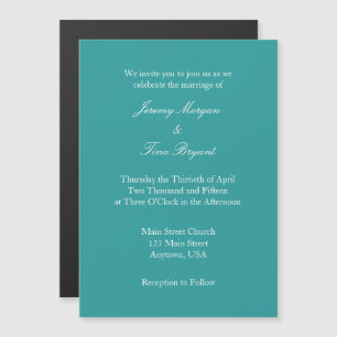 Faire-part de mariage magnétique turquoise simple