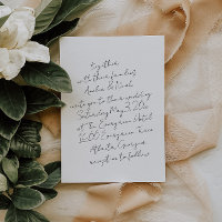 Faire-part de mariage manuscrit ultra minimaliste