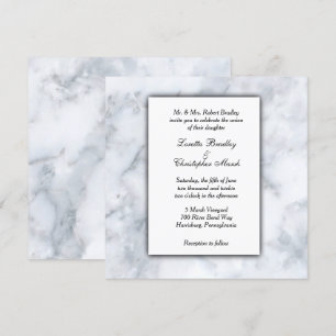 Faire-part de mariage Marbre blanc