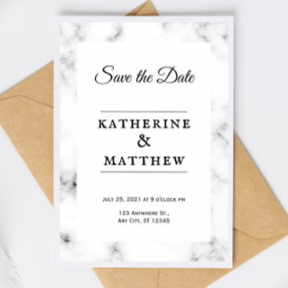Faire-part de mariage Marbre blanc classique