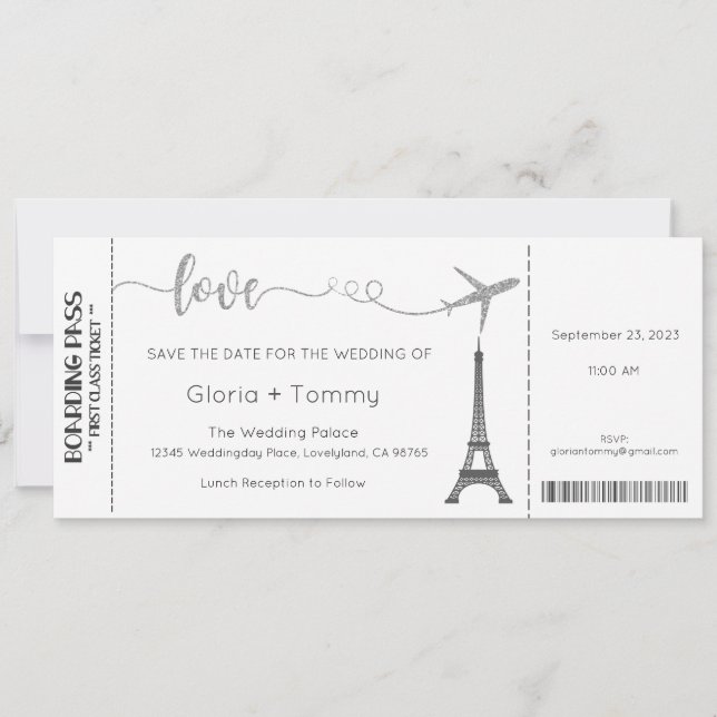 Faire-part de mariage, Mariage fixe, Amour (Devant)