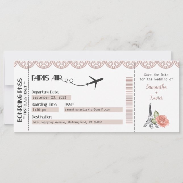 Faire-part de mariage, Mariage fixe, Amour (Dos)