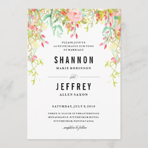 Faire-part de mariage MARIAGE FLORAL RUSTIQUE
