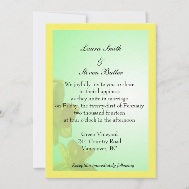 faire-part de mariage mariée et mariée, fleurs de  (Devant)