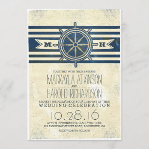 faire-part de mariage maritime vintage