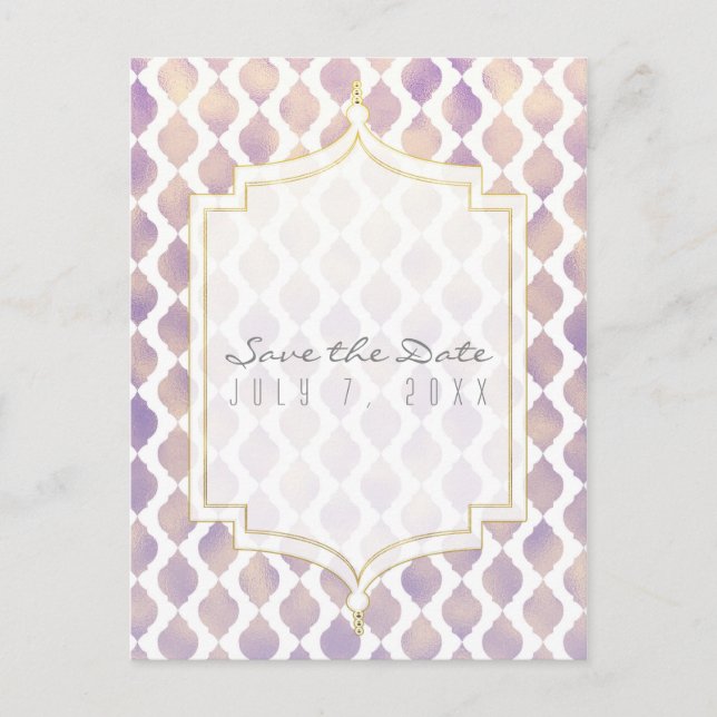Faire-part de mariage marocain or et blanc Purple  (Devant)