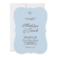 Faire-part de mariage marron et bleu