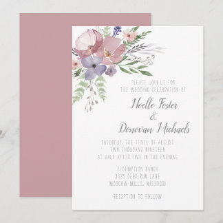 Faire-part de mariage Mauve Meadows