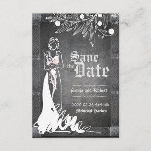 Faire-part de mariage médiéval en pierre de taille