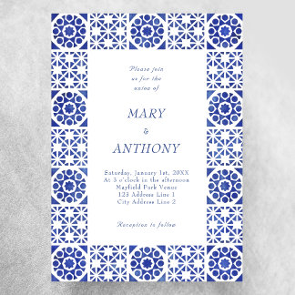 Faire-part de mariage Méditerranée bleue