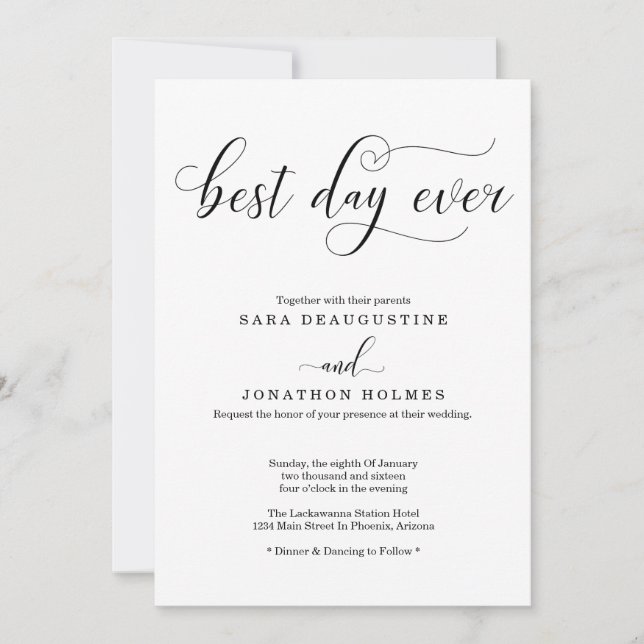 Faire-part de mariage "Meilleur Jour pour toujours (Devant)