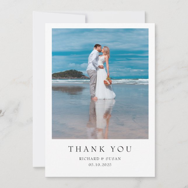 Faire-part de mariage Merci simple (Devant)