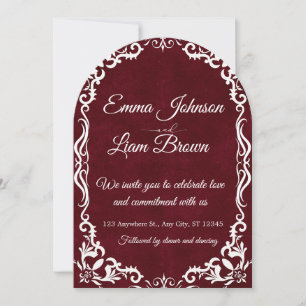 Faire-part de mariage mexicain burgundy Papel Pica