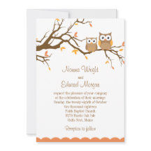 Faire-part de mariage mignon de hibou