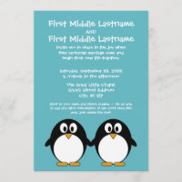 Faire-part de mariage mignon de pingouin