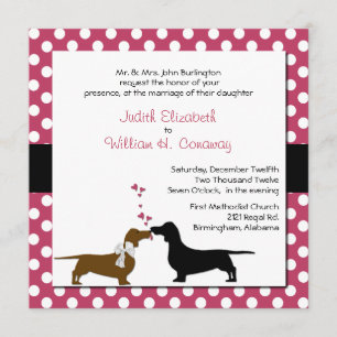 Faire-part de mariage mignon de teckels