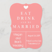 Faire-part de mariage mignon - mangez la boisson